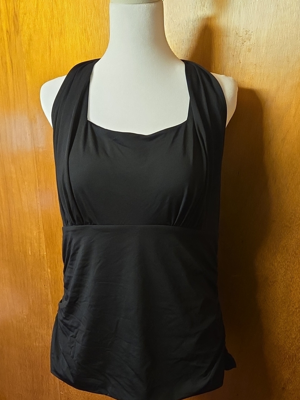 Lands' End Black Women’s Halter Swim Tank